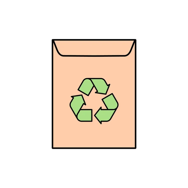 Großer Umschlag Aus Recyceltem Papier Braunes Booklet Container Line Symbol — Stockvektor