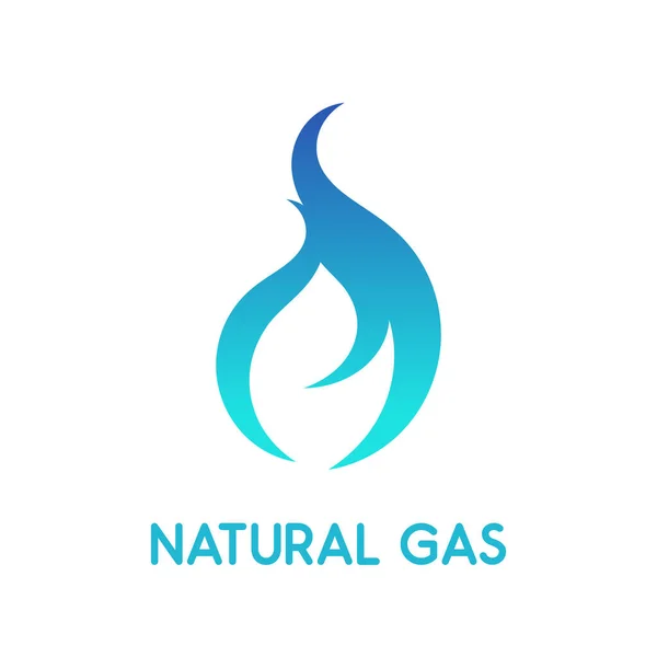 Natural Gas Icon Blue Flame White Background Natural Power Sources — Stock vektor