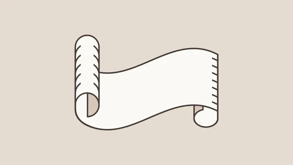 Old Paper Scroll Line Icon Parchment Curled Edges Horizontal Orientation — Stock vektor