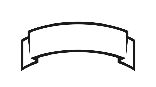 Ruban Blanc Courbé Avec Contour Bannière Avec Place Pour Texte — Image vectorielle