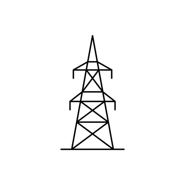 Línea Transmisión Electricidad Icono Línea Alta Tensión Polo Eléctrico Alto — Vector de stock