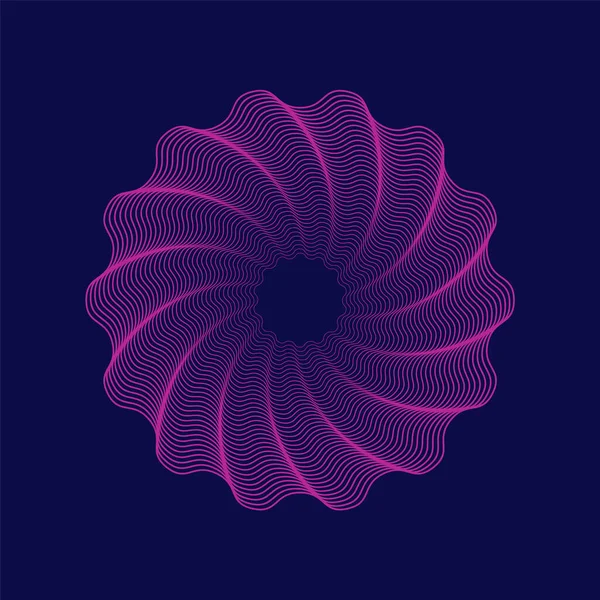 Αφηρημένο Σχήμα Πολυγώνου Φτιαγμένο Από Γραμμές Μοβ Φιγούρα Διακόσμησης Ροζέτας — Διανυσματικό Αρχείο
