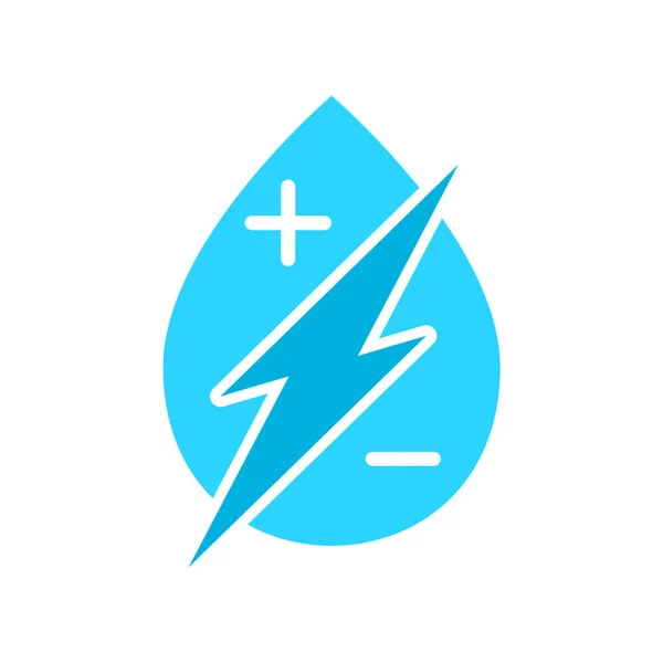 Elektrolytikonen Mineralvattenssymbol Drycker Rika Elektrolyter Droppe Med Elektriska Joner Vätske — Stock vektor