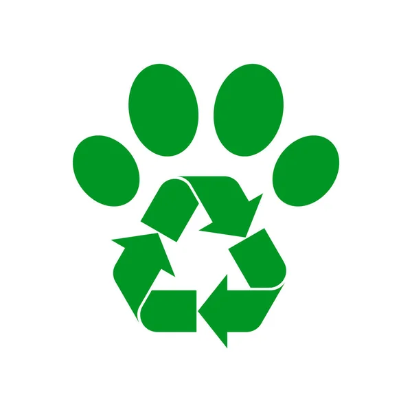 Łapa Znakiem Recyklingu Pomysł Opakowanie Recyklingu Szablon Logo Marki Ekologiczne — Wektor stockowy
