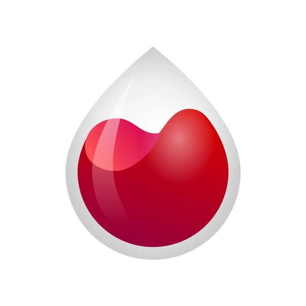 Mall För Bloddroppslogotyp Röd Droppe Glasbehållare Begreppet Blodgivning Testar Laboratoriets — Stock vektor