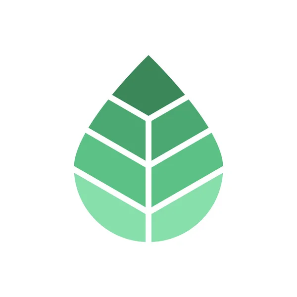 Green Leaf Logo Design Template Biodegradable Product Concept Geometric Leaf — Vector de stock