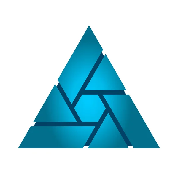 파란색 추상적 삼각형은 기하학적 육각형 직사각 다각형 만들어 기술의 원소에서 — 스톡 벡터