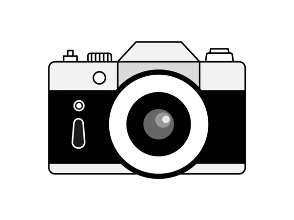 Vintage Κάμερα Περίγραμμα Ρετρό Φωτογραφική Μηχανή Ταινία Ιδέα Του Στούντιο — Διανυσματικό Αρχείο