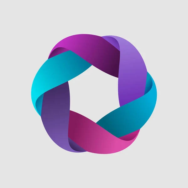 Colorful Intertwined Circle Logo Multicolored Business Corporate Template Connection Community — Vector de stoc