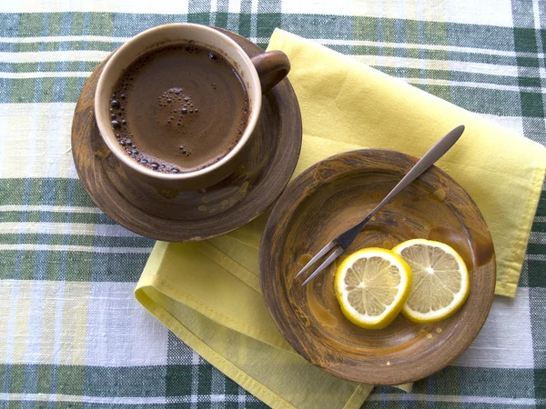 Koffie en citroen — Stockfoto