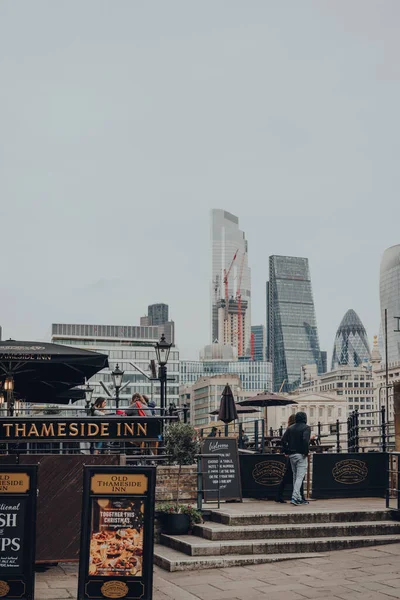 Londra Ngiltere Ekim 2021 Thames Bankside Dan Başkentin Ünlü Finans — Stok fotoğraf