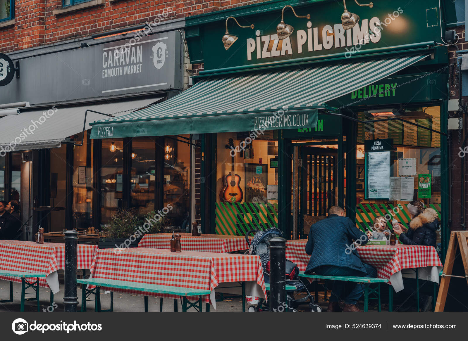 London October 2021 Exterior Pizza Pilgrims Restaurant Exmouth Market