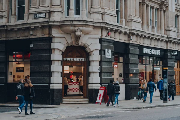 Londres Reino Unido Octubre 2021 Exterior Five Guys Una Cadena — Foto de Stock