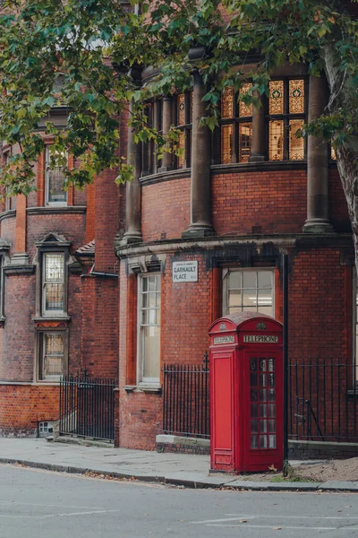 Londýn Velká Británie Listopadu 2020 Červená Telefonní Budka Clerkenwellu Londýn — Stock fotografie