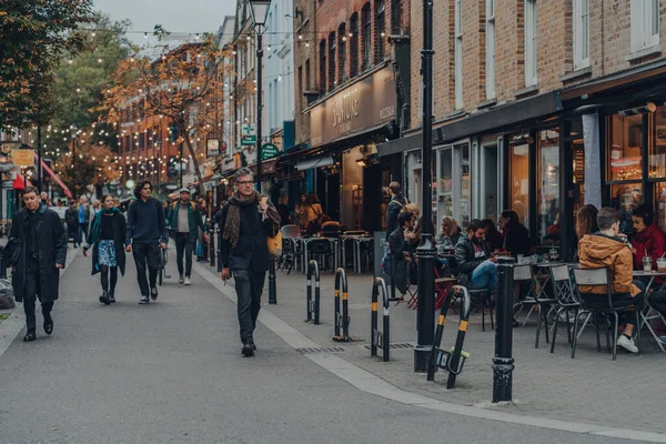 Londyn Wielka Brytania Października 2021 People Exmouth Market Semi Pedestrianized — Zdjęcie stockowe