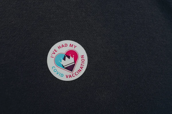 2021 Nhs 프로그램 Ive Had Covid Vaccine Sticker Black Sweatshirt — 스톡 사진