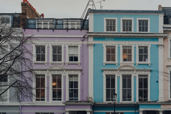 Purple Blue Terraced Houses Primrose Hill North London — Stock Photo, Image