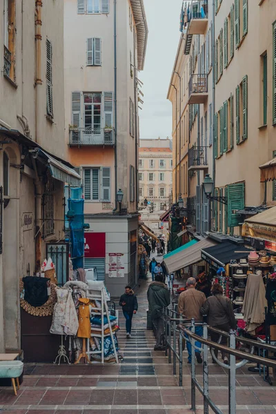 Niza Francia Marzo 2022 Personas Paseando Por Las Tiendas Una — Foto de Stock