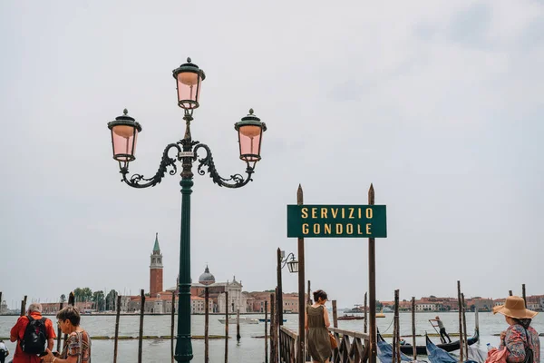 Venedik Talya Mayıs 2022 Servizio Gondole Gondola Servisi Venedik Başkenti — Stok fotoğraf