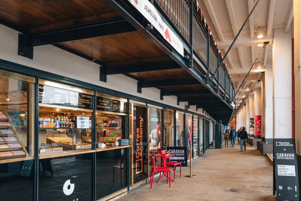 Londres Reino Unido Setembro 2022 Fila Cafés Lojas Oxo Tower — Fotografia de Stock