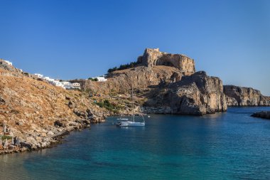 St Paul's Bay Beach in Lindos clipart