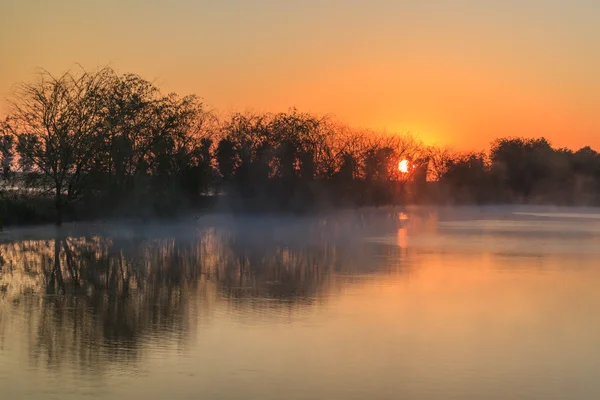 Nascer do sol no lago — Fotografia de Stock