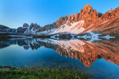 Lago dei piani. Tre cime, İtalyan dolomites 