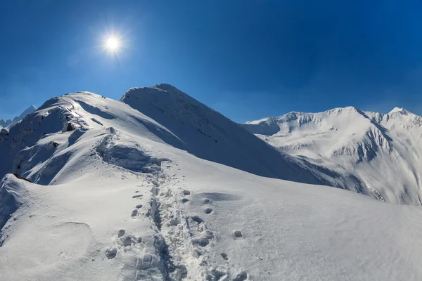 Pico de Negoiu no inverno — Fotografia de Stock