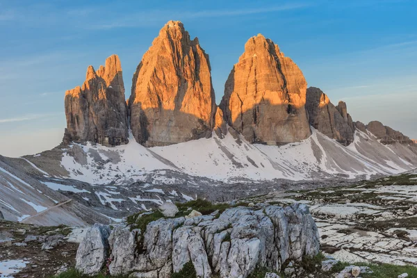 Tre cime。ドロマイトのアルプス、イタリア — ストック写真