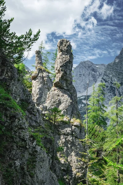 Vista Panorámica Cordillera Totes Gebirge Con Monolitos Dolomita Alto Austriaco — Foto de Stock