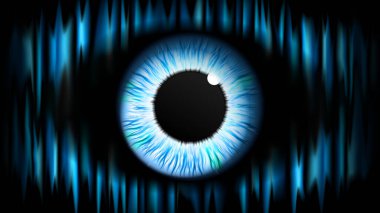 Mavi göz soyut bir arka planda. Ekran için arkaplan veya duvar kağıdı