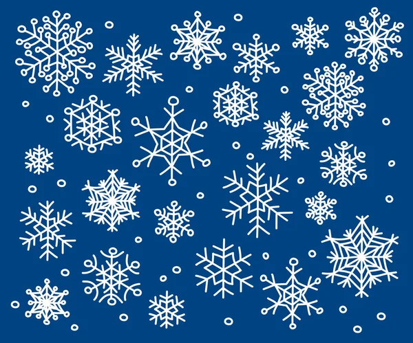 Set Fiocchi Neve Natale Decorazione Immagine Vettoriale — Vettoriale Stock