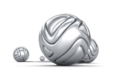 soyut krom topları üzerinde beyaz izole