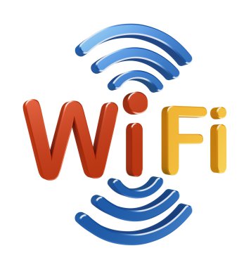 WiFi logo. 3D konsept