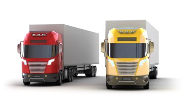 Beyaz Trucks.isolated. kendi tasarım.