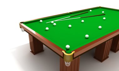Bilardo masası topları ve yardımlar ile