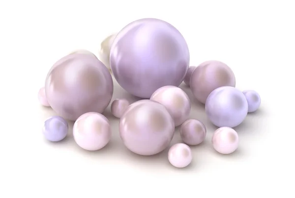 Růžové perly přes bílý. — Stock fotografie