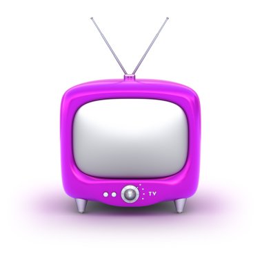 Retro tv seti. Beyaz arka plan üzerinde izole