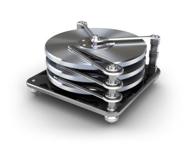 sabit disk sürücü simgesi üzerinde beyaz izole