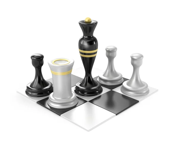 Chess pieces, icon over white — Stock Photo, Image