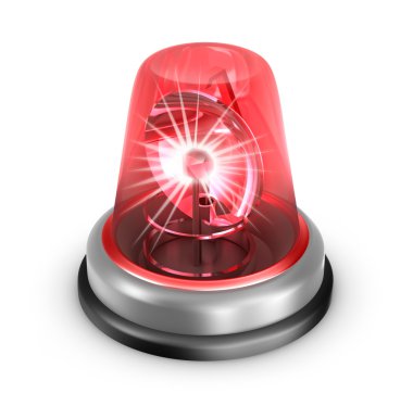 Kırmızı flasher simgesi. beyaz izole