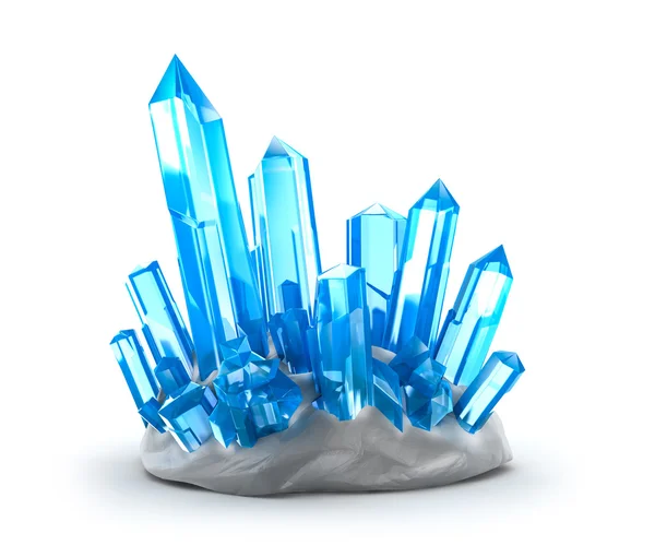 Kristallen groeit. geïsoleerd op wit — Stockfoto
