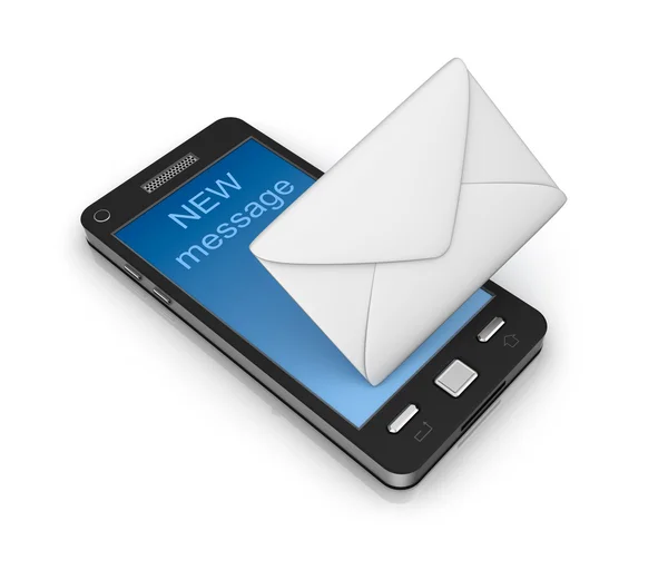 Mobiele telefoon e-mail pictogram concept. geïsoleerd op wit. — Stockfoto