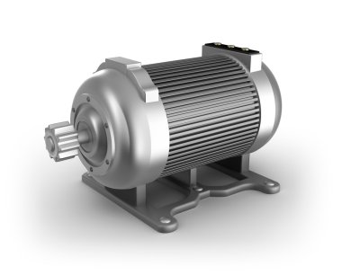 Electric motor. 3D image. Isolated on white clipart