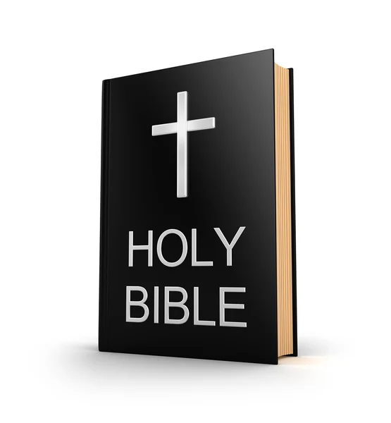 Holy bible. Book with cross isolated on white — Stock Photo, Image