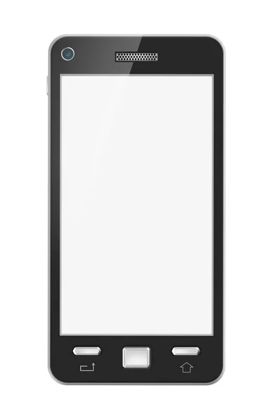 Teléfono móvil abstracto con pantalla en blanco. Aislado. Mi diseño . — Foto de Stock