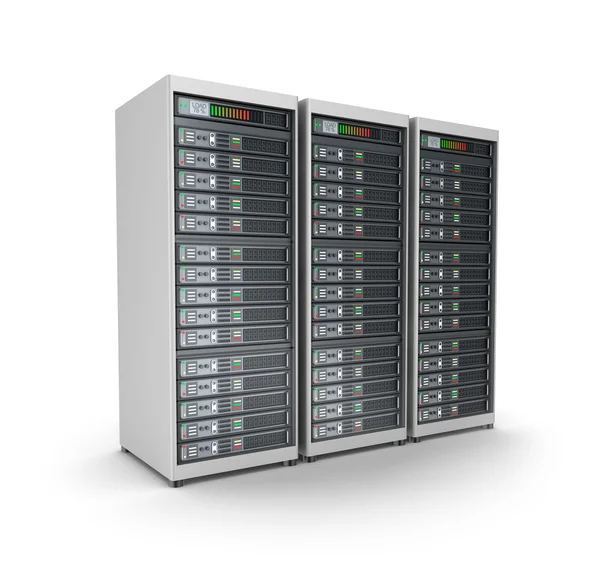 Server grid or render farm. Isolated on white. — Stock Photo, Image