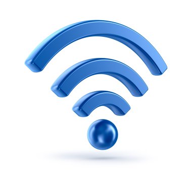 Wifi (wireless network) 3d icon symbol clipart