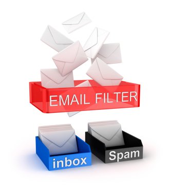 Concept of email filter in work clipart