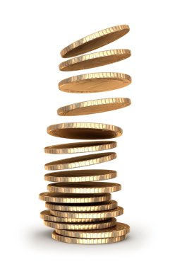 altın sikke yığını içinde düşen